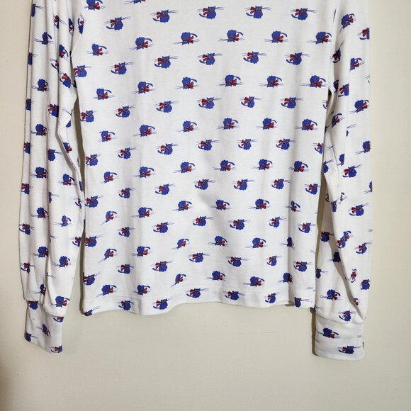 Vintage Cutty Rock Purple cat with red scarf print turtleneck woman's size small - Picture 9 of 11